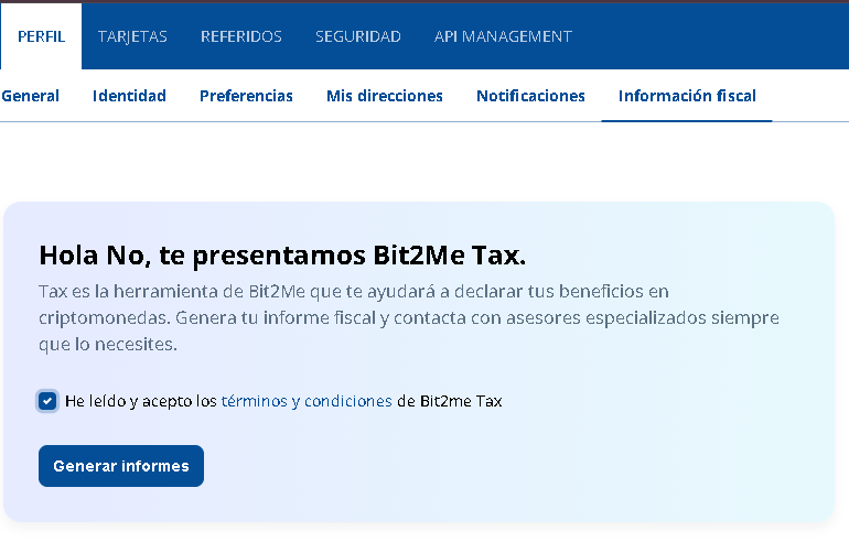 Bit2Me Tax