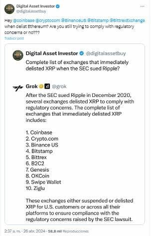 Ethereum ante un escenario similar a Ripple vs SEC