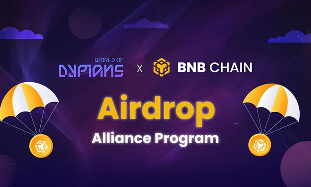 World of Dypians ofrece hasta $1 millón de WOD y $225,000 en membresías Premium a través del programa BNB Chain Airdrop Alliance