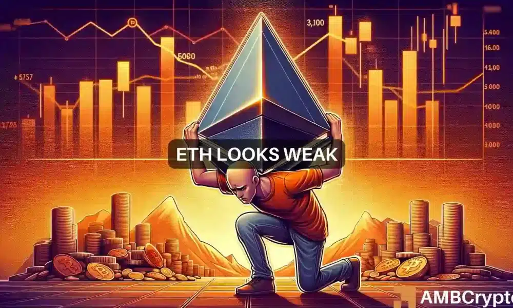 Esta 'debilidad' de Ethereum puede mantener a ETH por debajo de $3,100