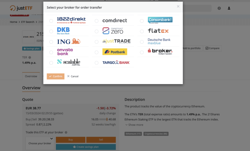 brokers globales de etf de ethereum