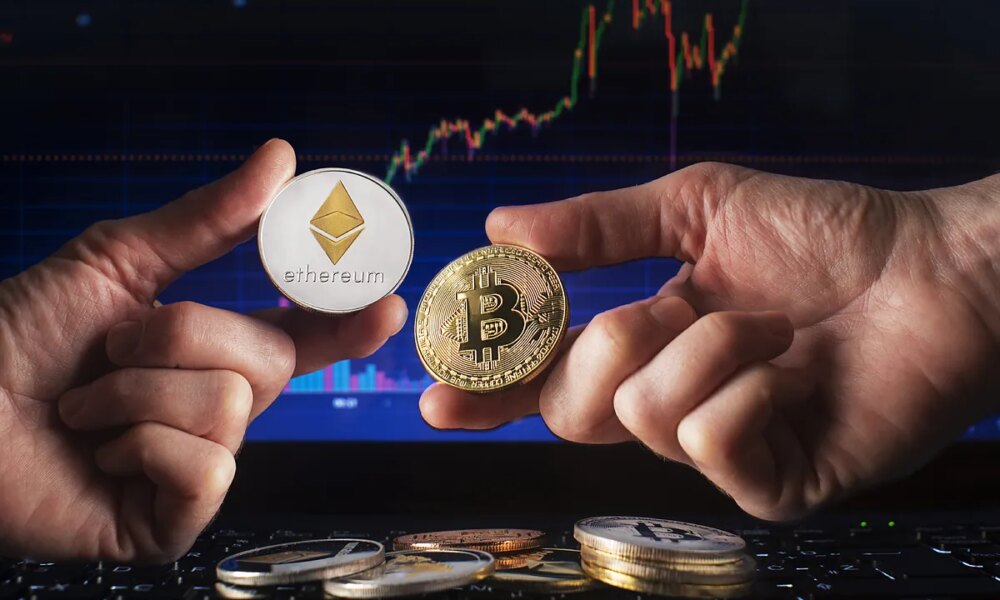 Cara y cruz al más corto plazo para ethereum y bitcoin