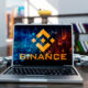 Image of laptop with Binance company logo