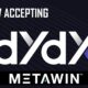 MetaWin integra $DYDX y lanza un nuevo sorteo de premios con 5000 tokens DYDX para participantes elegibles