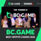 BC.GAME celebra el tercer premio consecutivo de los SiGMA Global Gaming Awards con el premio al mejor casino criptográfico de 2024