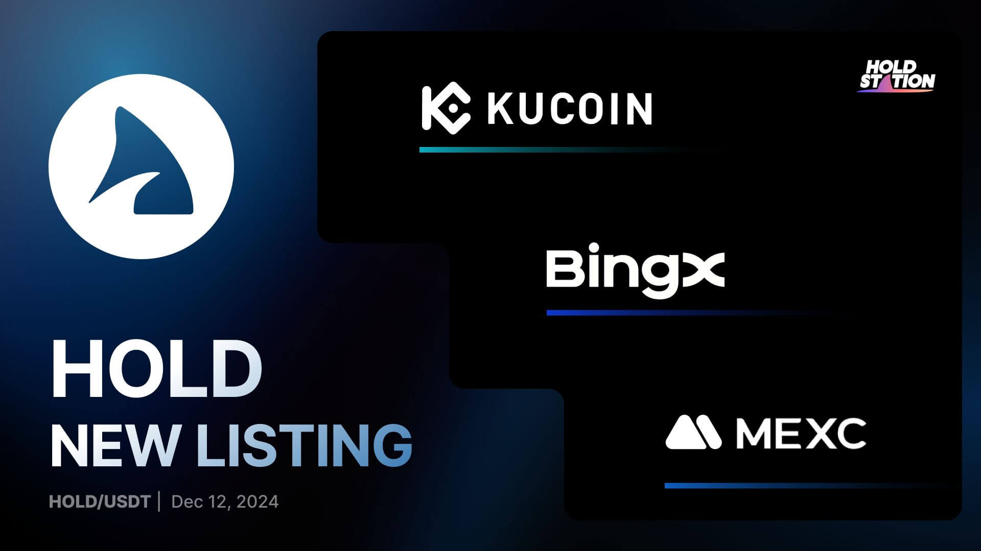 Holdstation anuncia la cotización de HOLD en KuCoin, BingX y MEXC